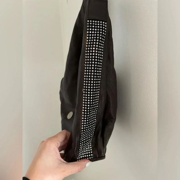 Vintage DXtouch Italian Leather Hobo Bag Swarovski Strap and Ring - Picture 7 of 13